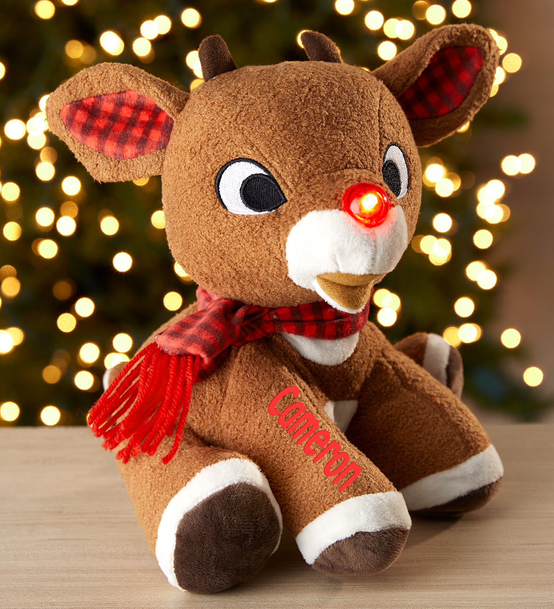 Personalized Rudolph Plush with Music and Lights 